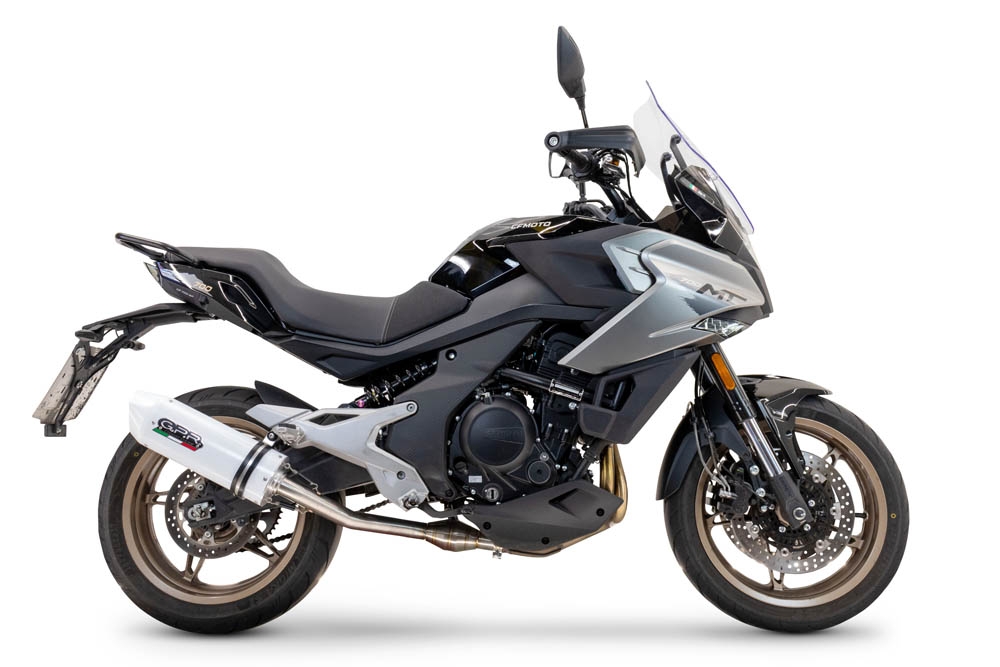 Escape compatível com Cf Moto 700 Mt 2023-2024, Albus Evo4, Escape legal, homologado, silenciador com catalisador, db killer removível e tubo de ligação específico 