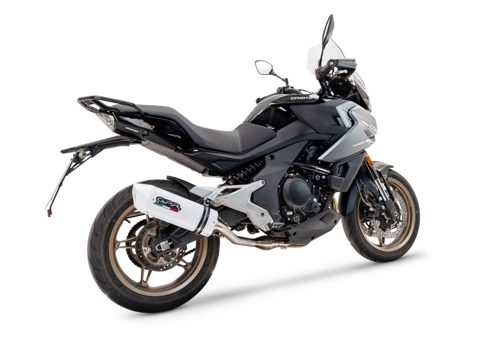 Escape compatível com Cf Moto 700 Mt 2023-2024, Albus Evo4, Escape legal, homologado, silenciador com catalisador, db killer removível e tubo de ligação específico 