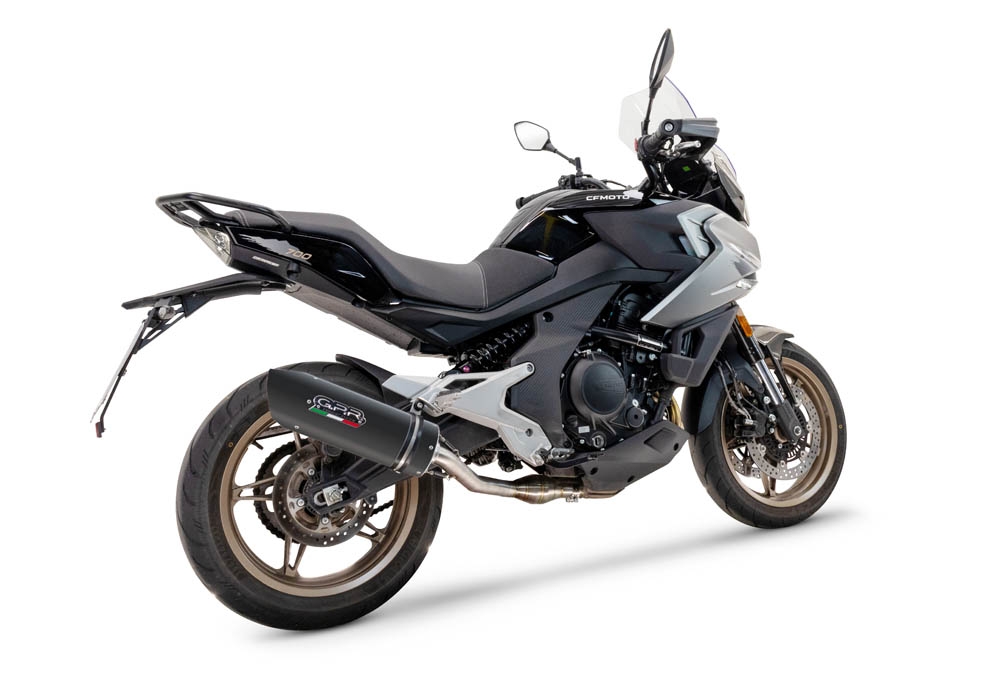 Escape compatível com Cf Moto 700 Mt 2023-2024, Furore Nero, Escapamento Racing, silenciador com conexão específica e db killer removível 