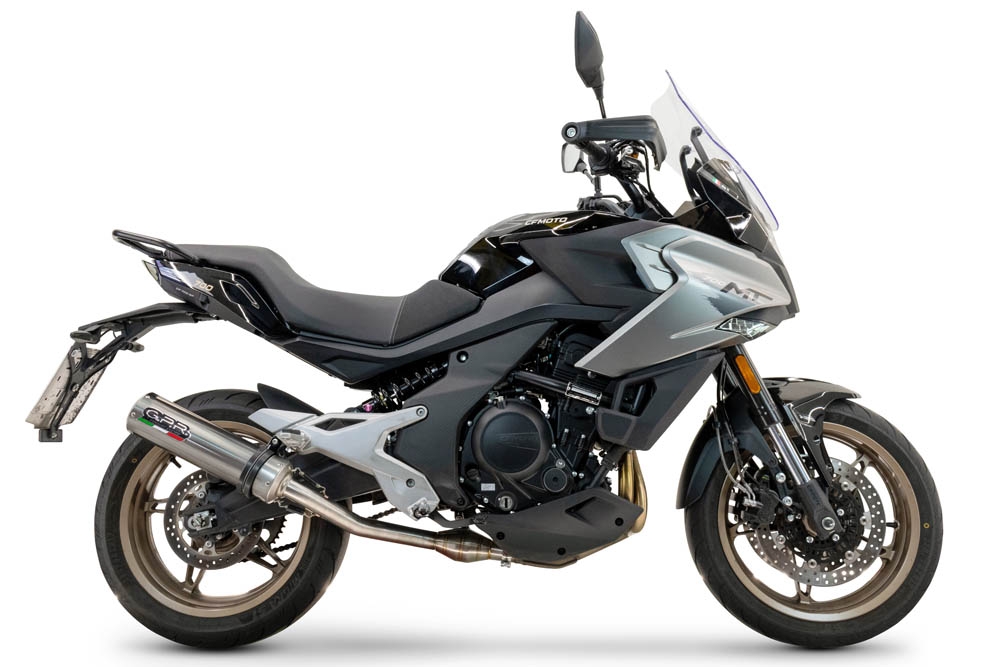 Escape compatível com Cf Moto 700 Mt 2023-2024, M3 Inox , Escape legal, homologado, silenciador com catalisador, db killer removível e tubo de ligação específico 