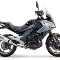 GPR escape compatível com  Cf Moto 700 Mt 2023-2024, New Grand Prix Evo Titanium, Escapamento Racing, silenciador com conexão específica e db killer removível 