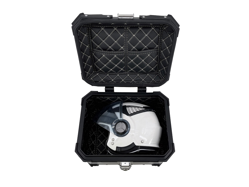 Top case em alumínio, cor preta com placa específica incluída Top case maletas GPR TECH compatível com Bmw G 310 Gs 2022/2024 e5