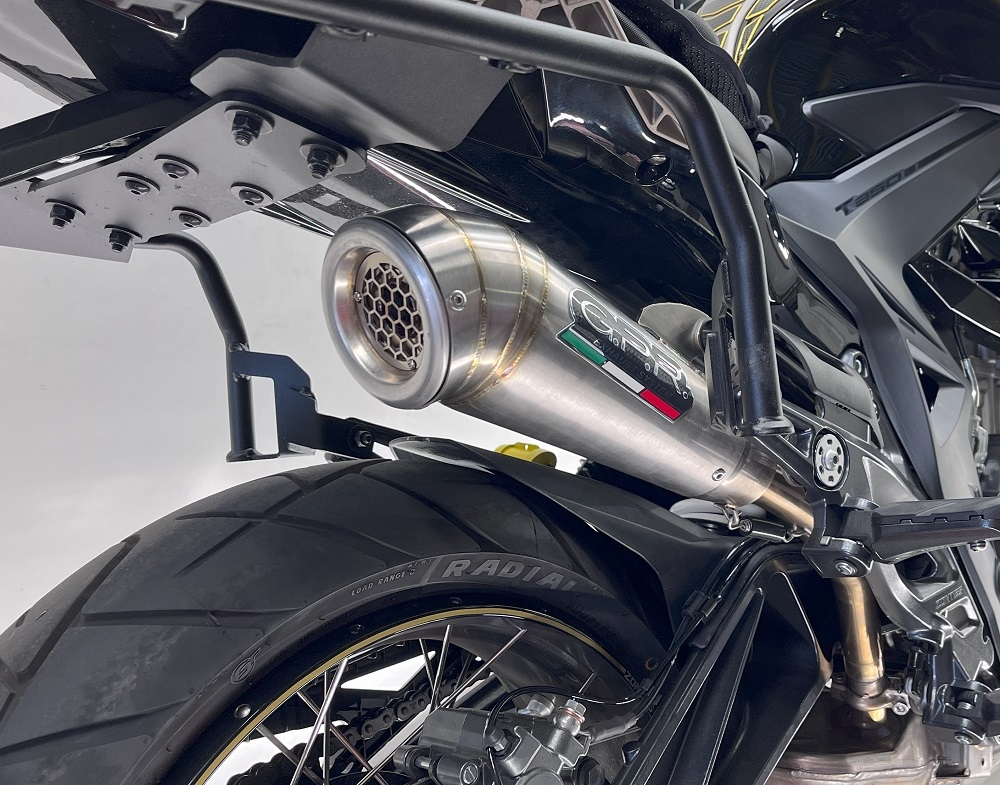 Escape compatível com Zontes 350 T2 ADV 2022-2024, Powercone Evo, Escape legal, homologado, silenciador com db killer removível e tubo de ligação específico 