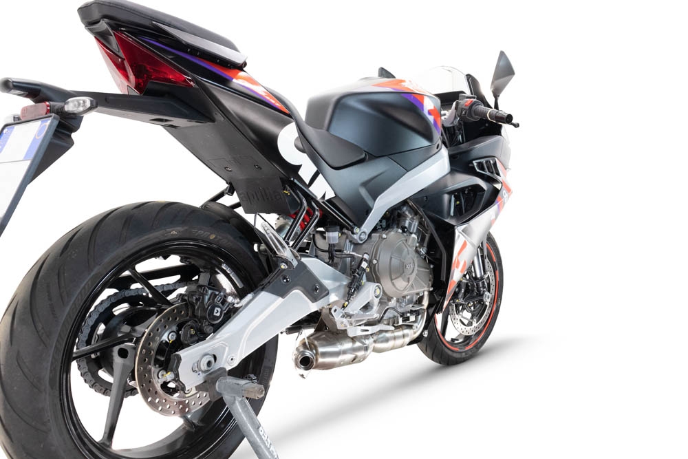 Escape compatível com Aprilia RS 457 2024-2025, Ghost Inox, Escape racing linha completa, silencioso mais coletor com dbkiller, não homologado 