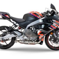 Escape compatível com Aprilia RS 457 2024-2025, Ghost Inox, Escape racing linha completa, silencioso mais coletor com dbkiller, não homologado 