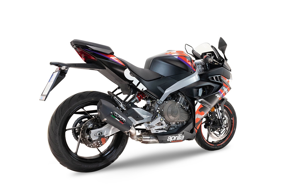 ,ApriliaRS 45720242025New Gpe Black titaniumSistema homologado com catalisador linha completa, silencioso mais coletor