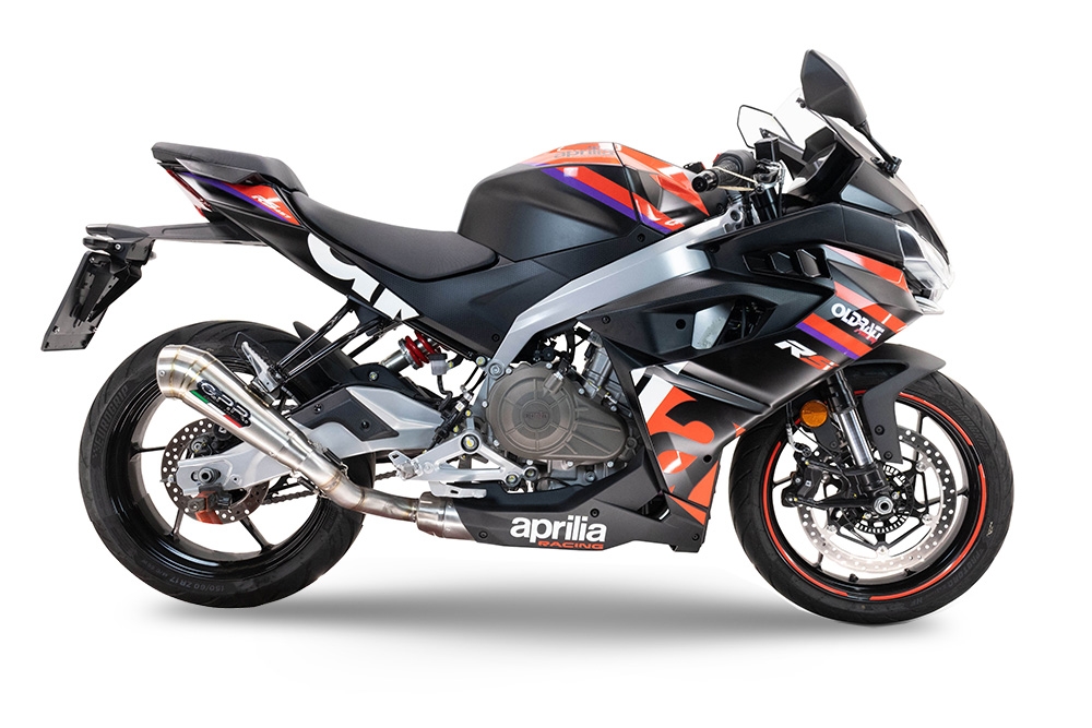 Escape compatível com Aprilia RS 457 2024-2025, Powercone Evo, Escape racing linha completa, silencioso mais coletor com dbkiller, não homologado 