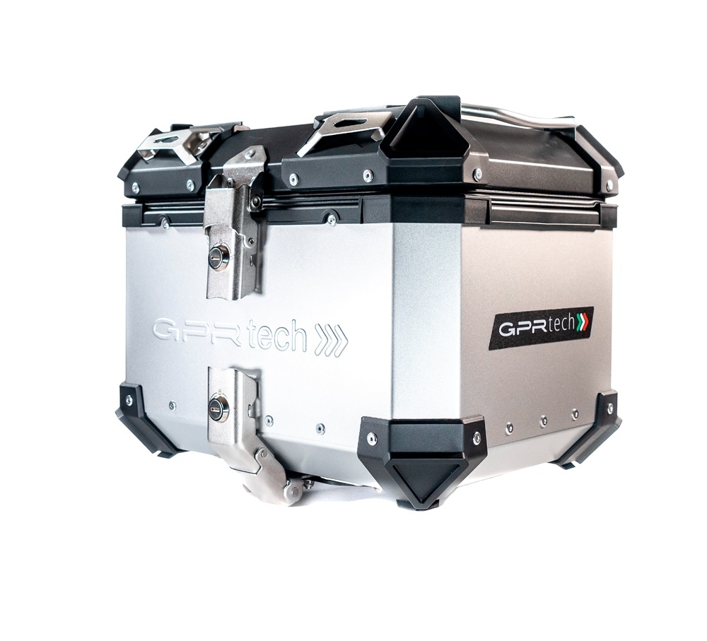 GPR TECH TOP CASE ALPI-TECH 26 LT. PRATA Top case em alumínio, cor prata com placa universal incluída Capacidade Litros 26