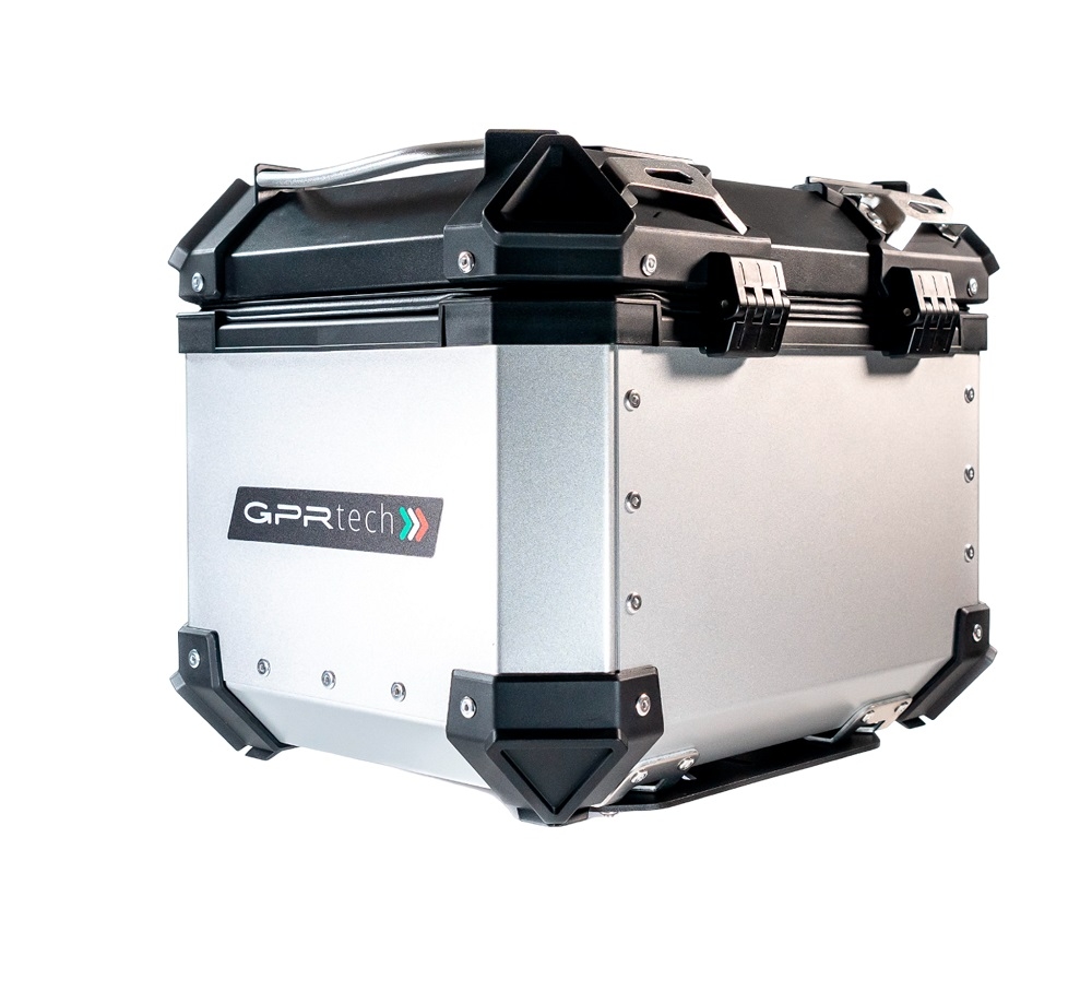 GPR TECH TOP CASE ALPI-TECH 26 LT. PRATA Top case em alumínio, cor prata com placa universal incluída Capacidade Litros 26