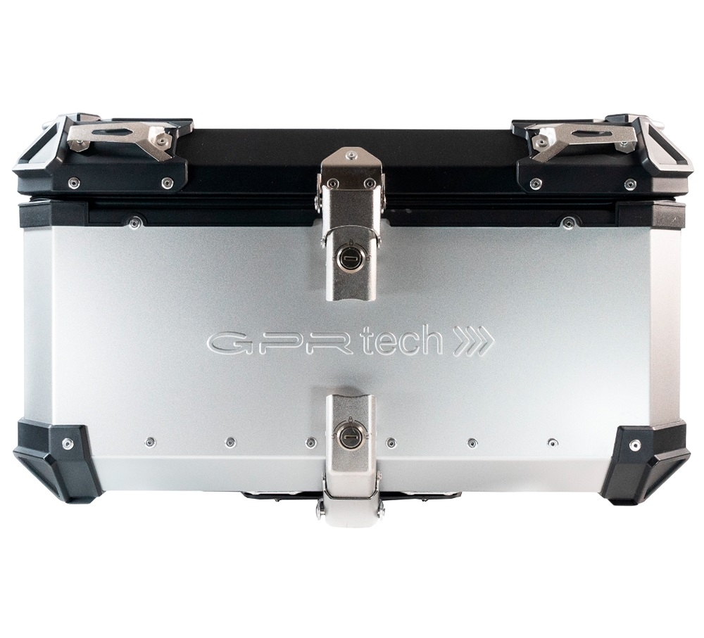 Top case em alumínio, cor prata com placa específica incluída Top case maletas GPR TECH compatível com Benelli Trk 251 2019/2023