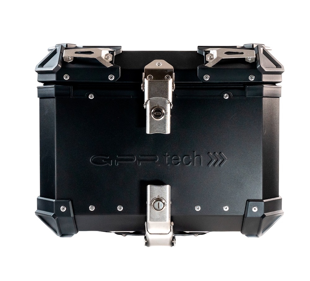 Top case em alumínio, cor preta com placa específica incluída Top case maletas GPR TECH compatível com Benelli Trk 251 2019/2023