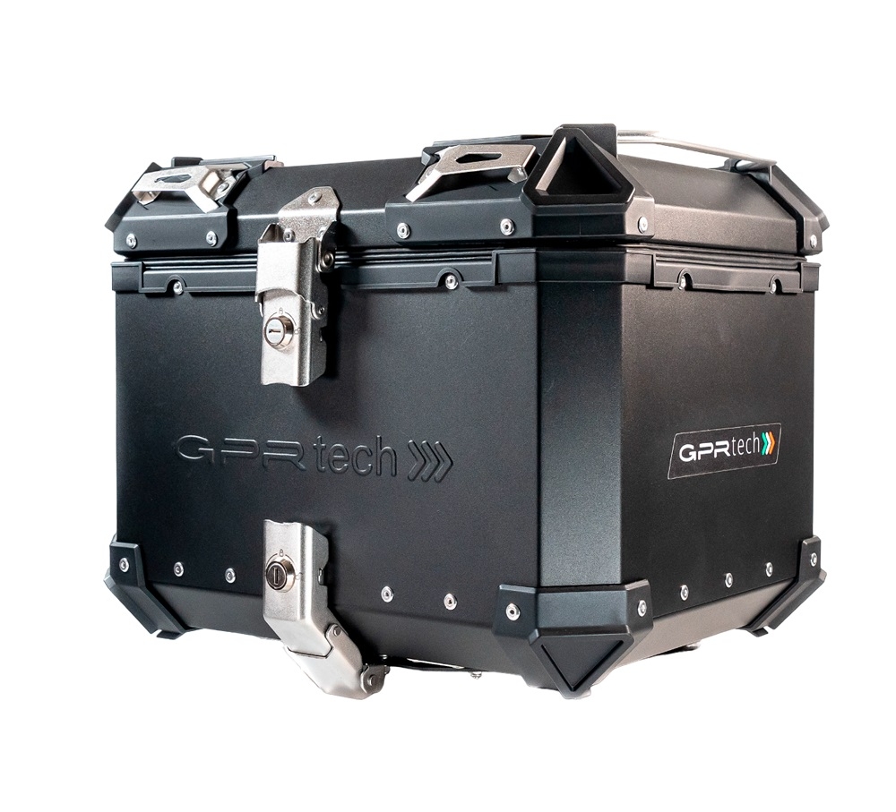 Top case em alumínio, cor preta com placa específica incluída Top case maletas GPR TECH compatível com Benelli Trk 251 2019/2023