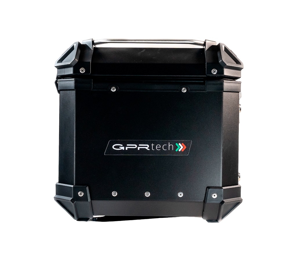 Top case em alumínio, cor preta com placa específica incluída Top case maletas GPR TECH compatível com Benelli Trk 251 2019/2023