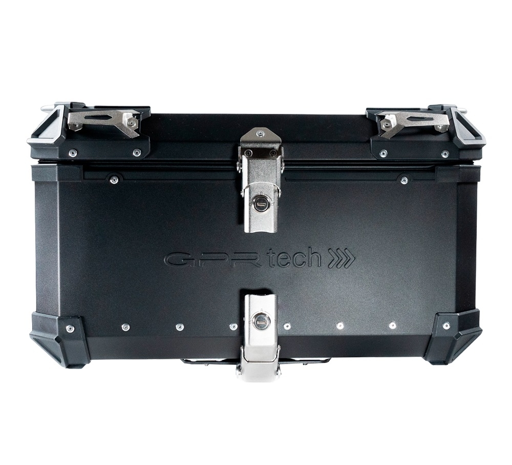 Top case em alumínio, cor preta com placa específica incluída Top case maletas GPR TECH compatível com Benelli Trk 251 2019/2023