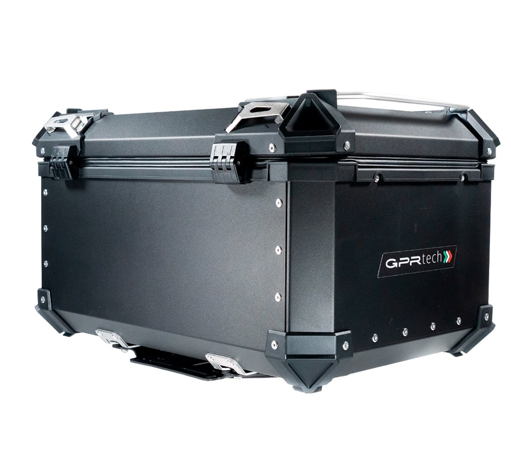 Top case em alumínio, cor preta com placa específica incluída Top case maletas GPR TECH compatível com Benelli Trk 251 2019/2023