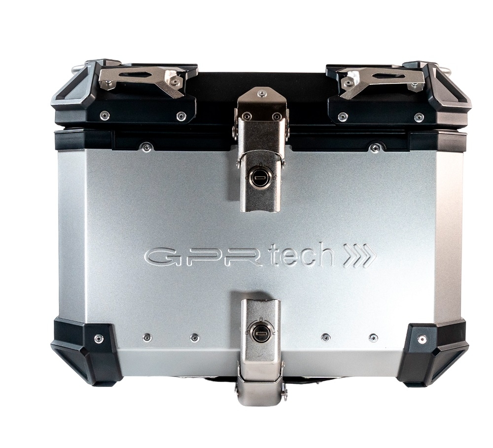 Top case em alumínio, cor prata com placa específica incluída Top case maletas GPR TECH compatível com Benelli Trk 251 2019/2023