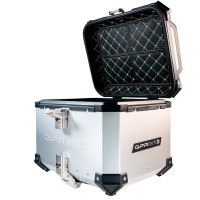 Top case em alumínio, cor prata com placa específica incluída Top case maletas GPR TECH compatível com Benelli Trk 251 2019/2023
