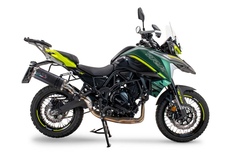 Escape compatível com Benelli Trk 702 2023-2024, Dual Poppy, Escape legal, homologado, silenciador com db killer removível e tubo de ligação específico 