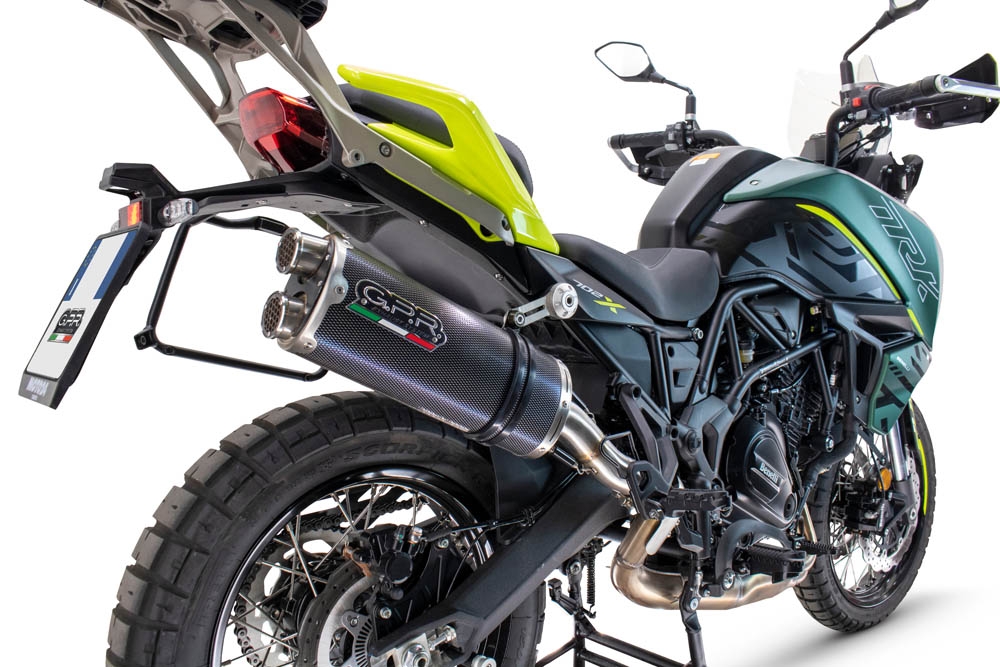 Escape compatível com Benelli Trk 702 2023-2024, Dual Poppy, Escape legal, homologado, silenciador com db killer removível e tubo de ligação específico 