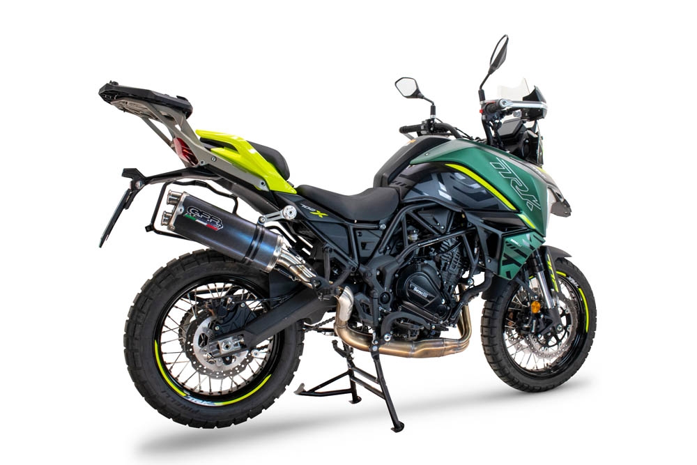 Escape compatível com Benelli Trk 702 2023-2024, Dual Poppy, Escape legal, homologado, silenciador com db killer removível e tubo de ligação específico 