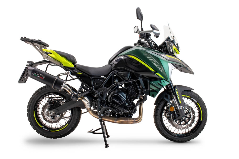 Escape compatível com Benelli Trk 702 X 2023-2024, Furore Evo4 Nero, Escape legal, homologado, silenciador com db killer removível e tubo de ligação específico 
