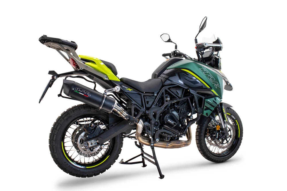 Escape compatível com Benelli Trk 702 X 2023-2024, Furore Evo4 Nero, Escape legal, homologado, silenciador com db killer removível e tubo de ligação específico 