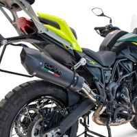 GPR escape compatível com  Benelli Trk 702 X 2023-2024, New Grand Prix Evo Black Titanium, Escape legal, homologado, silenciador com db killer removível e tubo de ligação específico 