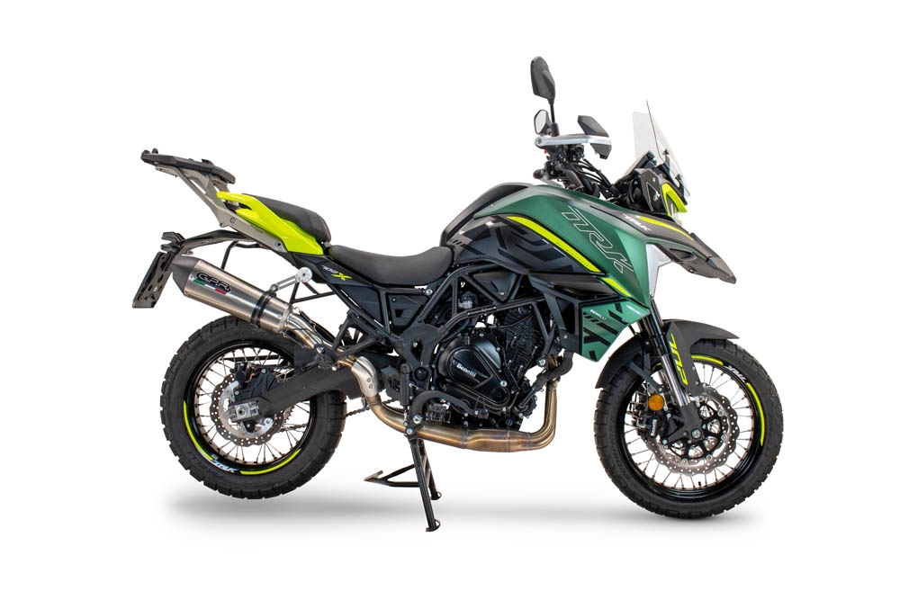 GPR escape compatível com  Benelli Trk 702 X 2023-2024, New Grand Prix Evo Titanium, Escape legal, homologado, silenciador com db killer removível e tubo de ligação específico 