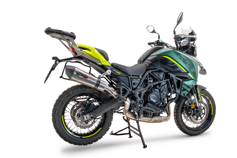 GPR escape compatível com  Benelli Trk 702 X 2023-2024, New Grand Prix Evo Titanium, Escape legal, homologado, silenciador com db killer removível e tubo de ligação específico 