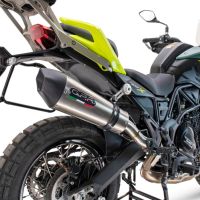 GPR escape compatível com  Benelli Trk 702 X 2023-2024, New Grand Prix Evo Titanium, Escape legal, homologado, silenciador com db killer removível e tubo de ligação específico 