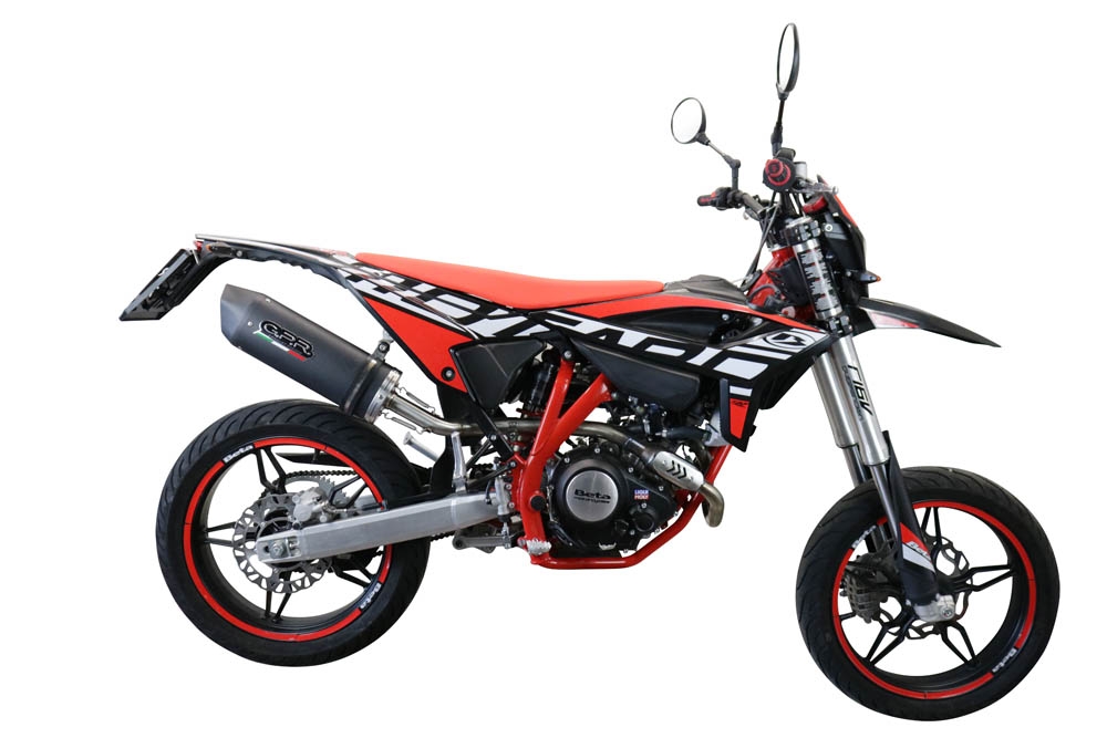 Escape compatível com Beta RR 125 4T Enduro 2021-2024, Furore Evo4 Nero, Escape legal, aprovado, com db killer removível, tubo de conexão e conversor catalítico 