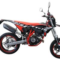 Escape compatível com Beta RR 125 4T Enduro 2021-2024, Furore Evo4 Nero, Escape legal, aprovado, com db killer removível, tubo de conexão e conversor catalítico 