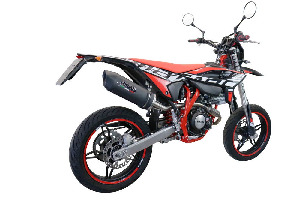 Escape compatível com Beta RR 125 4T Enduro 2021-2024, Furore Evo4 Nero, Escape legal, aprovado, com db killer removível, tubo de conexão e conversor catalítico 