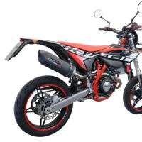 Escape compatível com Beta RR 125 4T Enduro 2021-2024, Furore Evo4 Nero, Escape legal, aprovado, com db killer removível, tubo de conexão e conversor catalítico 