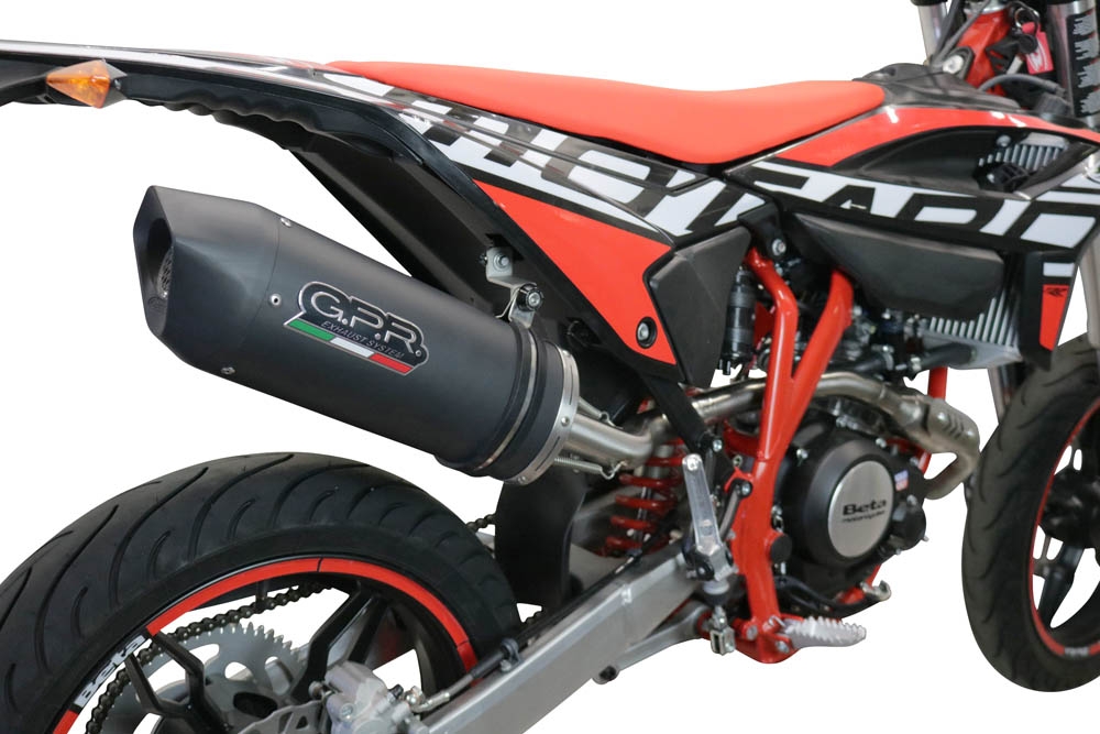 Escape compatível com Beta RR 125 4T Enduro 2021-2024, Furore Evo4 Nero, Escape legal, aprovado, com db killer removível, tubo de conexão e conversor catalítico 