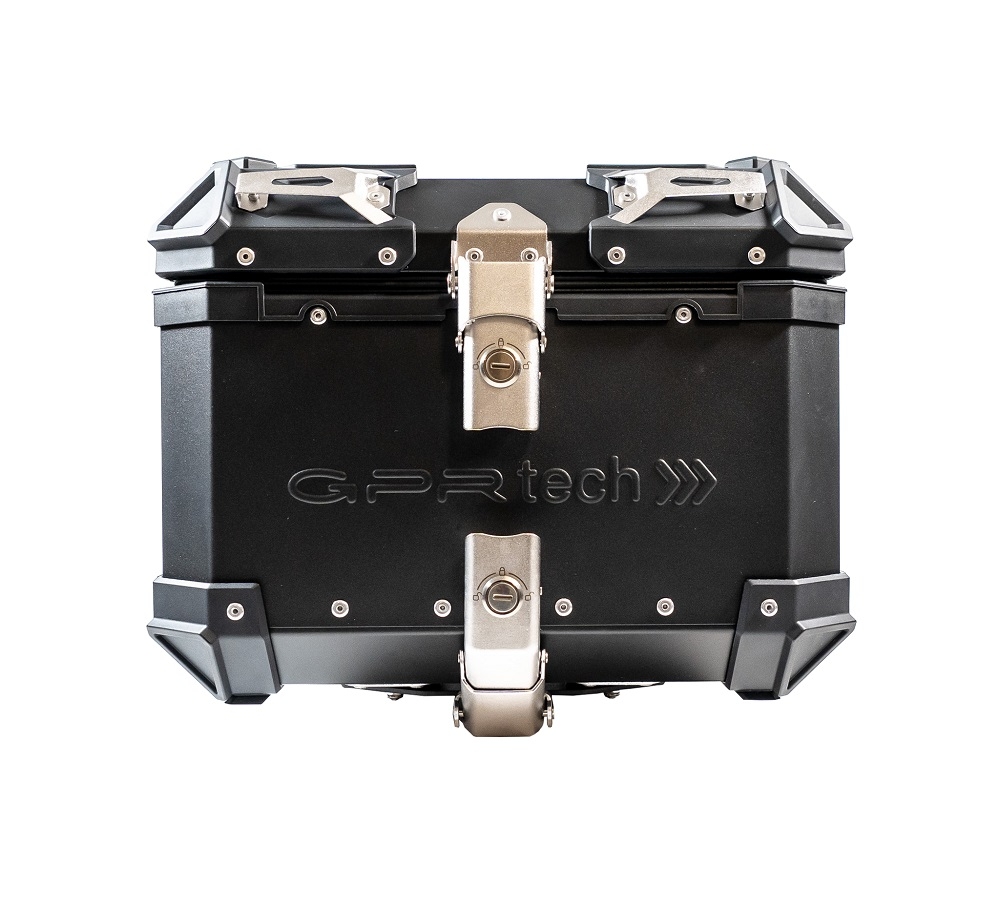 Top case em alumínio, cor preta com placa específica incluída Top case maletas GPR TECH compatível com Bmw G 310 Gs 2022/2024 e5