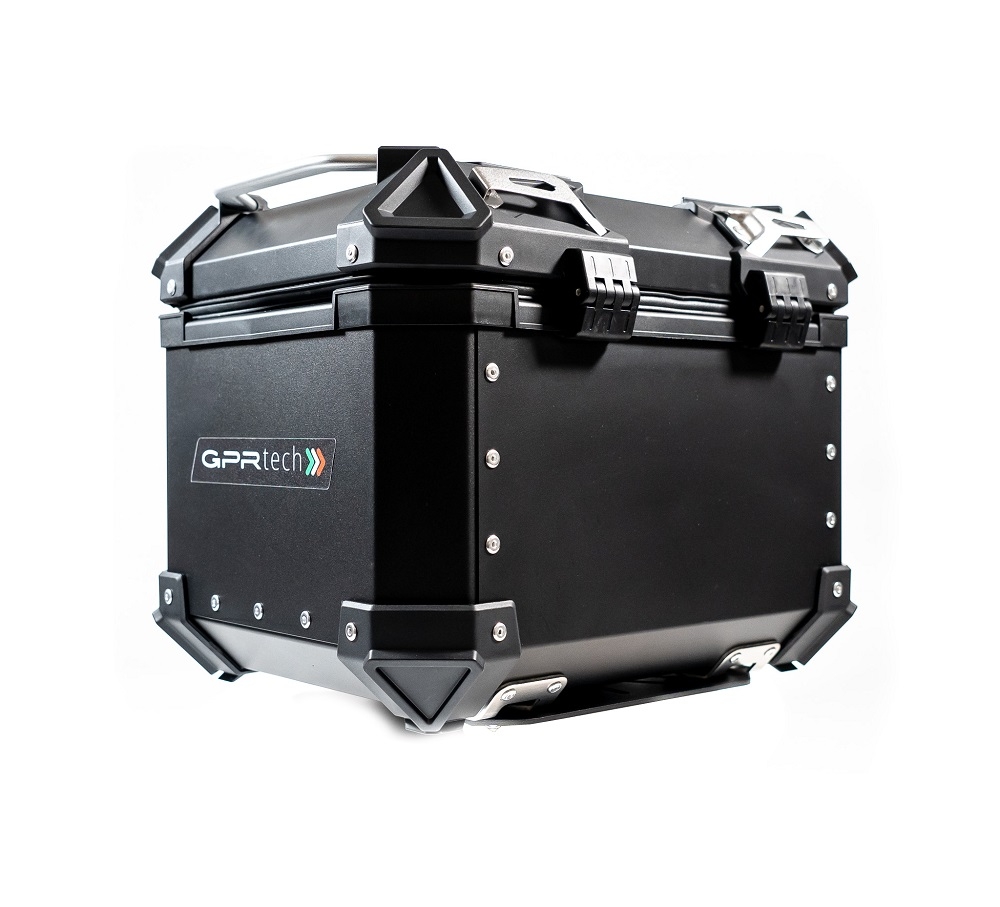 Top case em alumínio, cor preta com placa específica incluída Top case maletas GPR TECH compatível com Bmw G 310 Gs 2022/2024 e5