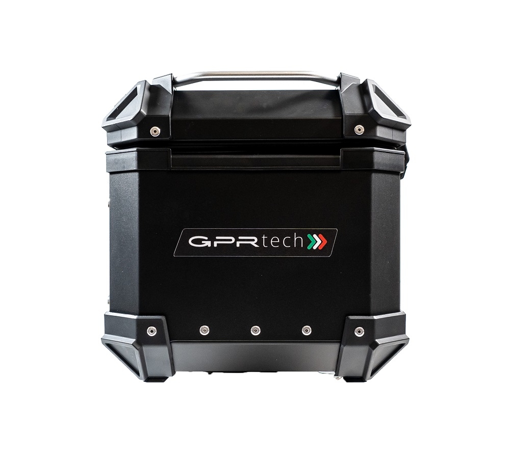 Top case em alumínio, cor preta com placa específica incluída Top case maletas GPR TECH compatível com Bmw G 310 Gs 2022/2024 e5