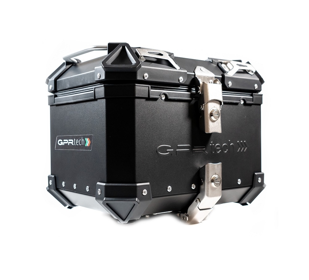 Top case em alumínio, cor preta com placa específica incluída Top case maletas GPR TECH compatível com Bmw G 310 Gs 2022/2024 e5