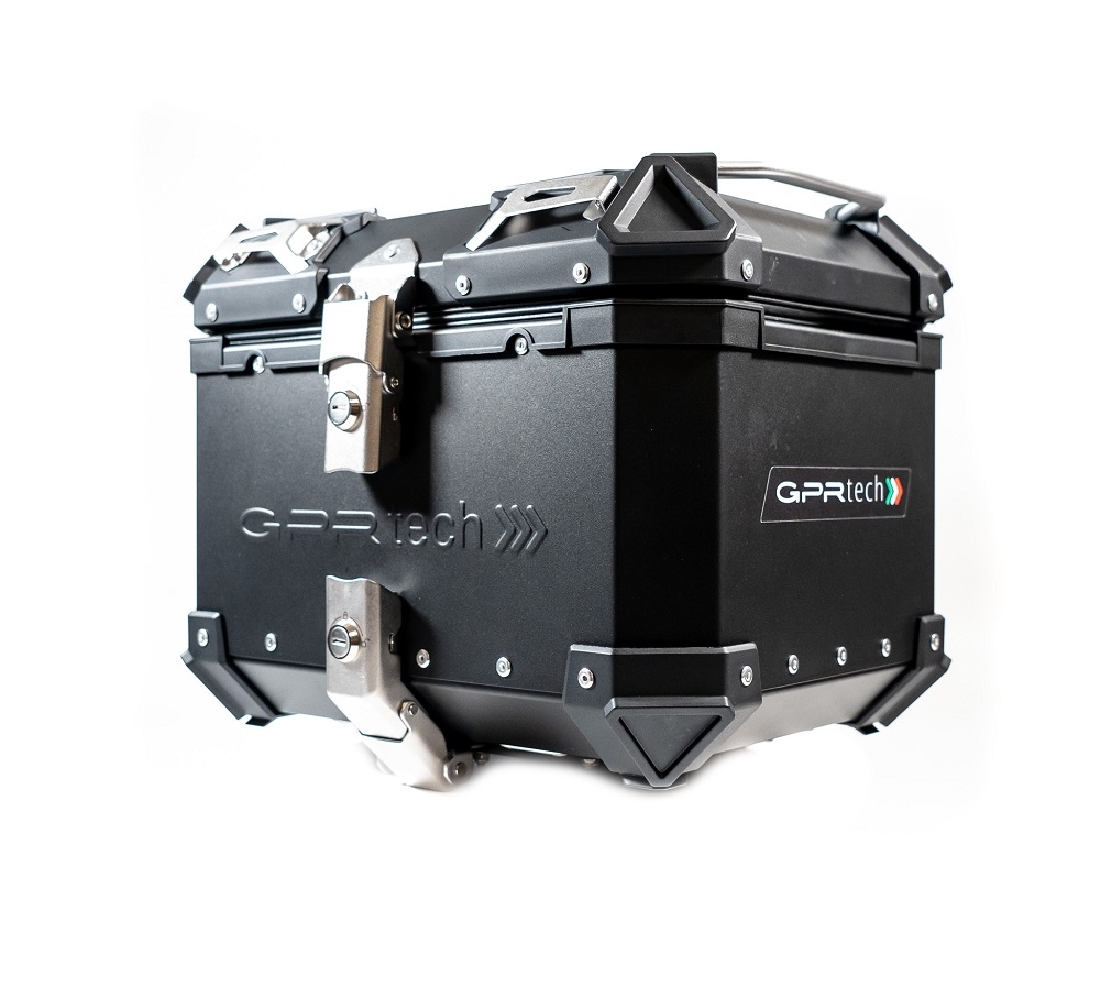 Top case em alumínio, cor preta com placa específica incluída Top case maletas GPR TECH compatível com Bmw G 310 Gs 2022/2024 e5