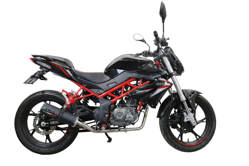 Escape compatível com Benelli Bn 125 2021-2024, M3 Black Titanium, Sistema homologado com catalisador linha completa, silencioso mais coletor 
