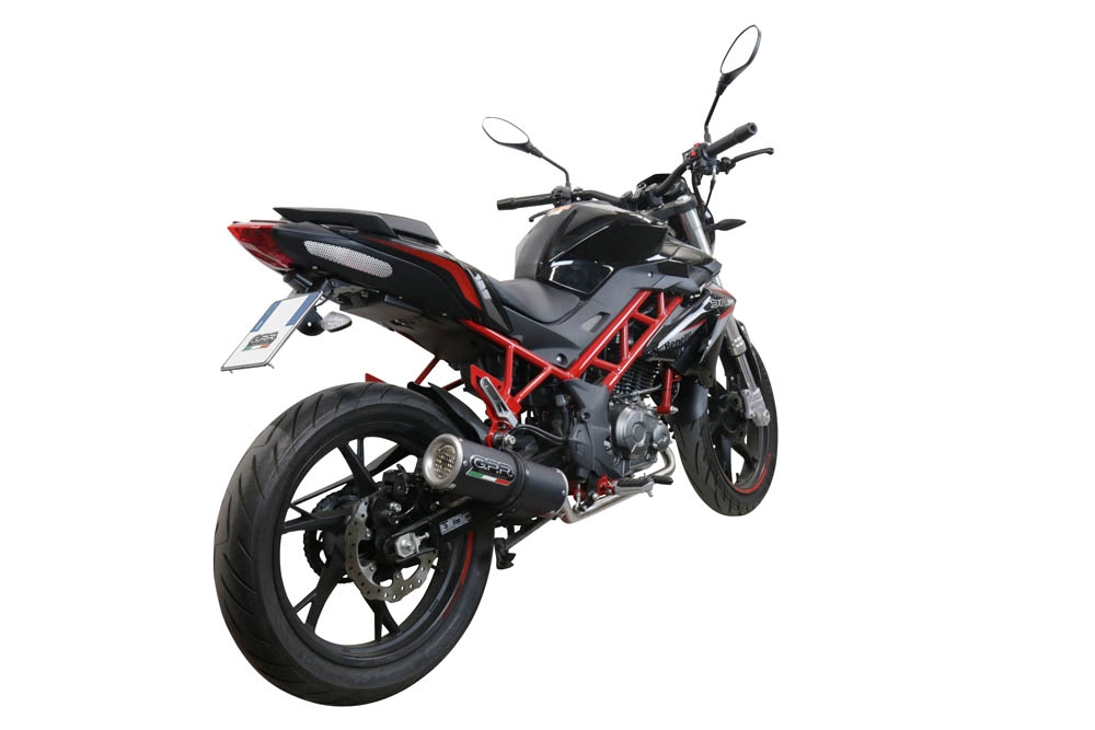 Escape compatível com Benelli Bn 125 2021-2024, M3 Black Titanium, Sistema homologado com catalisador linha completa, silencioso mais coletor 