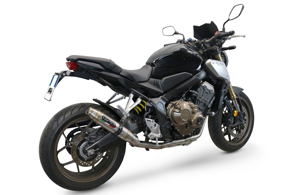 Escape compatível com Honda Cbr 650 F 2017-2018, Deeptone Inox, Sistema homologado com catalisador linha completa, silencioso mais coletor 