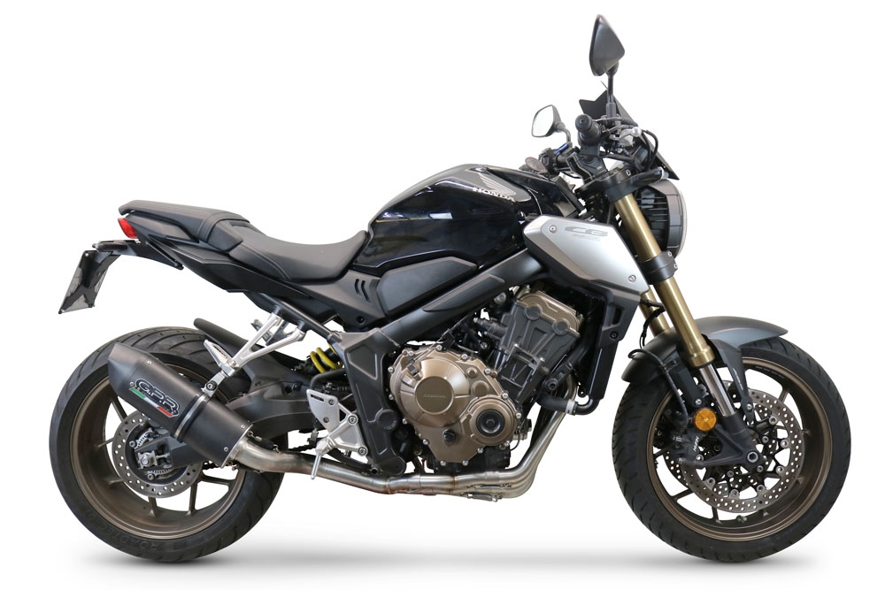 Escape compatível com Honda Cb 650 R 2019-2020, Furore Evo4 Nero, Sistema homologado com catalisador linha completa, silencioso mais coletor 