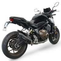 Escape compatível com Honda Cb 650 R 2019-2020, Furore Evo4 Nero, Sistema homologado com catalisador linha completa, silencioso mais coletor 