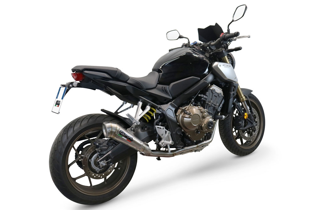 Escape compatível com Honda Cb 650 R 2019-2020, Powercone Evo, Sistema homologado com catalisador linha completa, silencioso mais coletor 