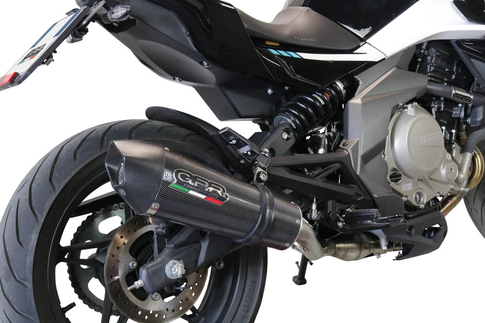 GPR escape compatível com  Cf Moto 400 NK 2019-2020, New Grand Prix Evo Poppy, Escape legal, homologado, silenciador com catalisador, db killer removível e tubo de ligação específico 