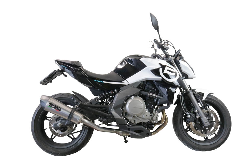 GPR escape compatível com  Cf Moto 400 NK 2019-2020, New Grand Prix Evo Titanium, Escape legal, homologado, silenciador com catalisador, db killer removível e tubo de ligação específico 