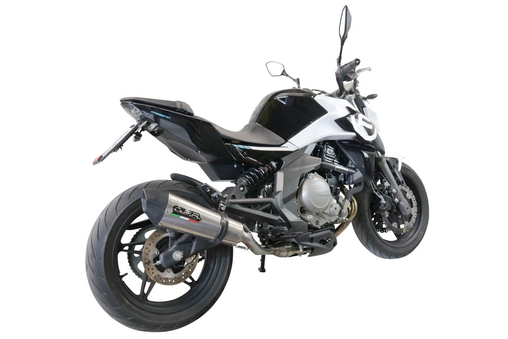 GPR escape compatível com  Cf Moto 400 NK 2019-2020, New Grand Prix Evo Titanium, Escape legal, homologado, silenciador com catalisador, db killer removível e tubo de ligação específico 