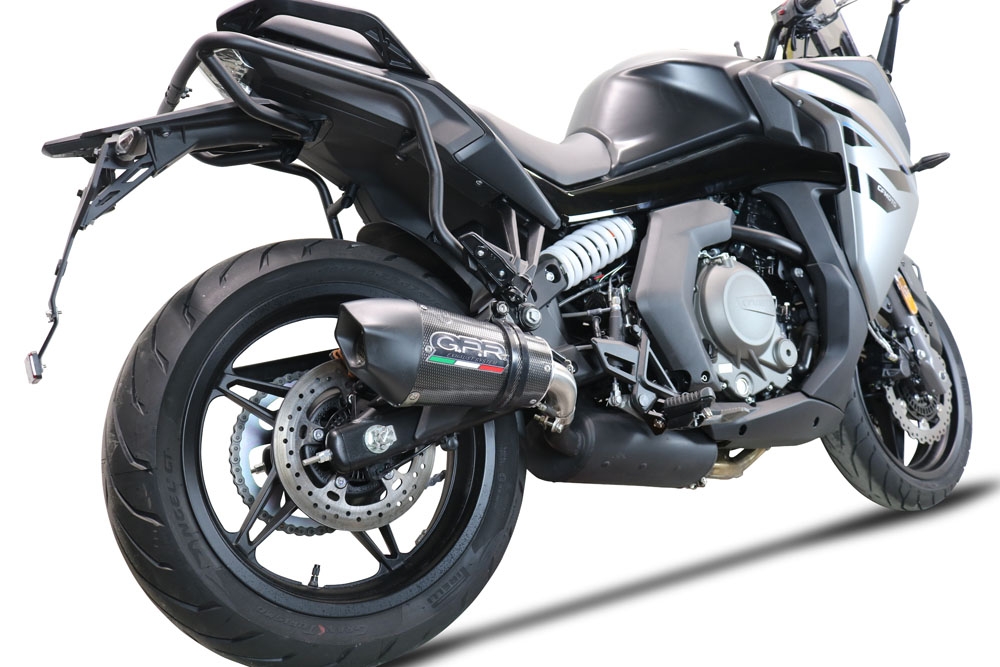 GPR escape compatível com  Cf Moto 650 Gt 2022-2024, New Grand Prix Evo Poppy, Escape legal, homologado, silenciador com db killer removível e tubo de ligação específico 